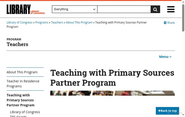Security scan screenshot of https://www.loc.gov/teachers/tps/