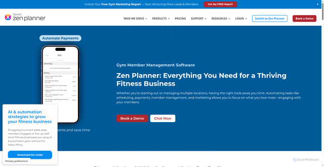 Security scan screenshot of https://zenplanner.com