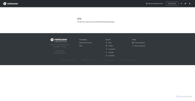 Security scan screenshot of https://www.rentscene.com/rent/