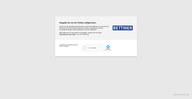 Security scan screenshot of http://bettmer.at/