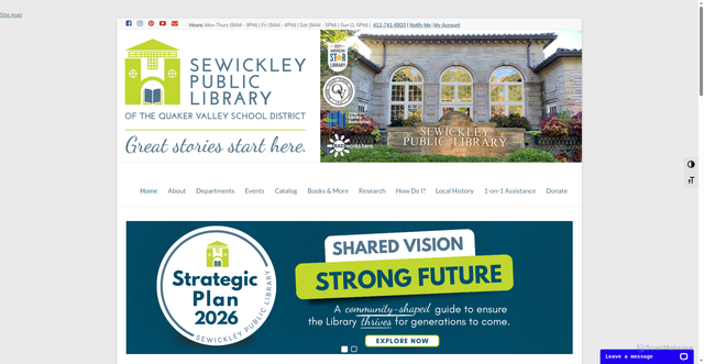 Security scan screenshot of https://www.sewickleylibrary.org