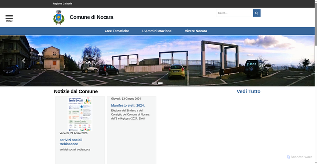 Security scan screenshot of https://www.comune.nocara.cs.it