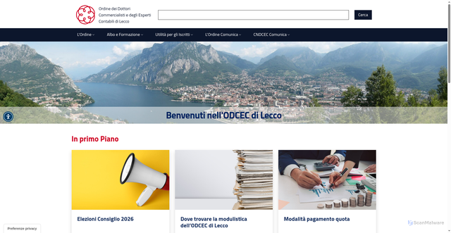 Security scan screenshot of https://www.odcec.lecco.it