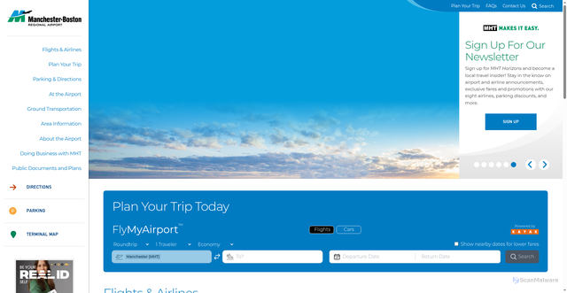 Security scan screenshot of https://www.flymanchester.com/