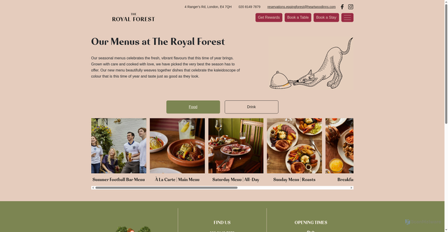 Security scan screenshot of https://royalforesteppingforest.com/menus/?utm_source=Atreemo&utm_medium=email&utm_campaign=4697-HWI%20Summer%20Menu%20Launch