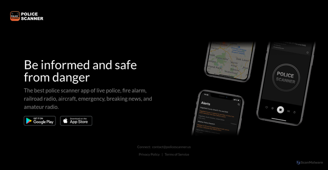 Security scan screenshot of https://policescanner.us