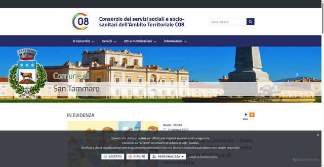 Security scan screenshot of https://ambitoterritorialec8.it/it-it/home