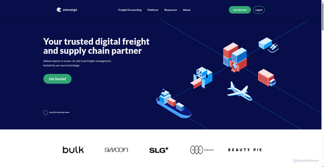 Security scan screenshot of https://zencargo.com