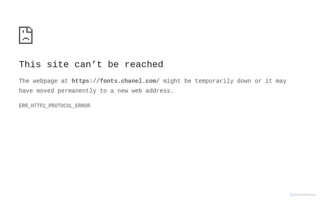 Security scan screenshot of https://fonts.chanel.com/