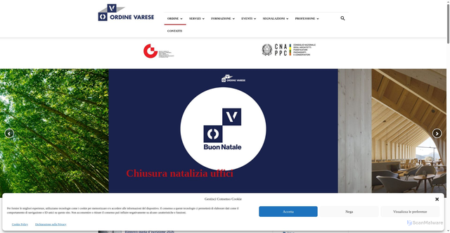 Security scan screenshot of https://ordinearchitettivarese.it/