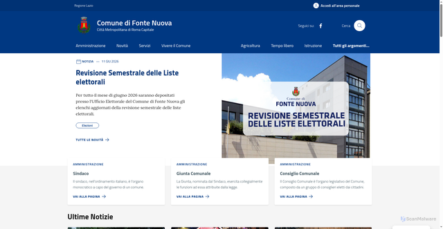 Security scan screenshot of https://www.fonte-nuova.it/