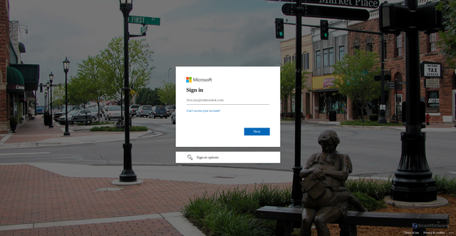 Security scan screenshot of https://edmondok-my.sharepoint.com