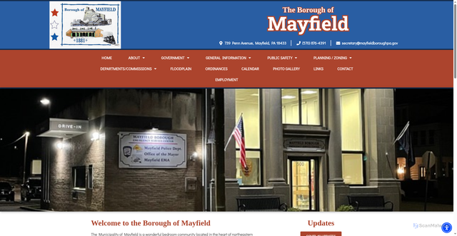 Security scan screenshot of https://mayfieldborough.org/