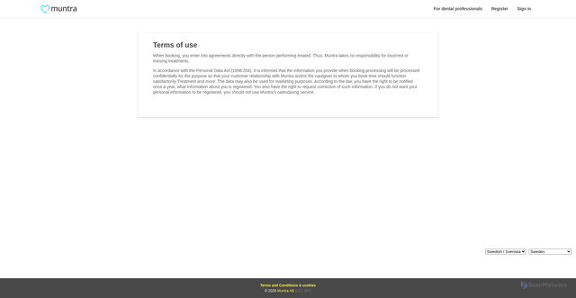 Security scan screenshot of https://www.muntra.com/terms