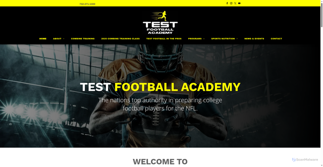 Security scan screenshot of https://www.testfootballacademy.com/