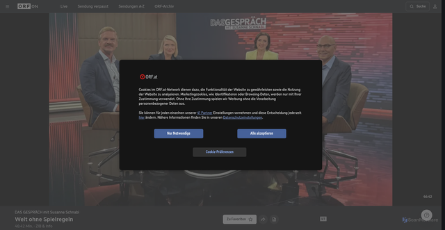 Security scan screenshot of https://on.orf.at/video/14327893/das-gespraech-mit-susanne-schnabl-welt-ohne-spielregeln-regieren-nur-noch-deals-und-das-recht-des-staerkeren