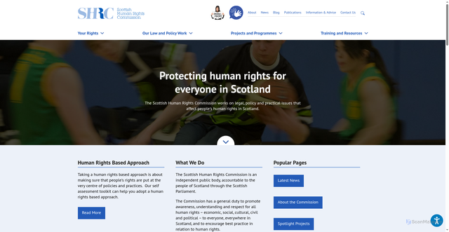 Security scan screenshot of http://www.scottishhumanrights.com/