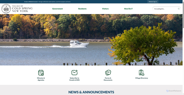 Security scan screenshot of https://coldspringny.gov/