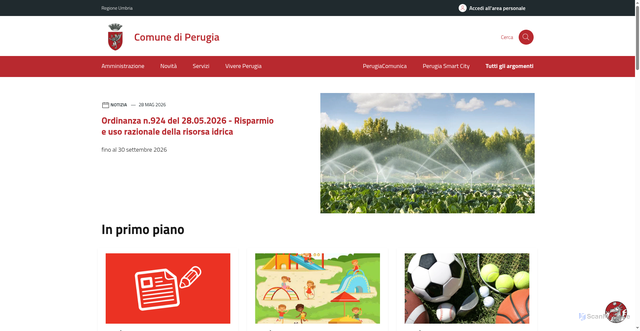 Security scan screenshot of https://www.comune.perugia.it