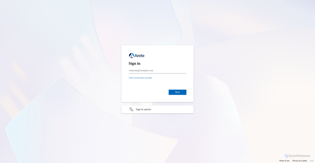 Security scan screenshot of https://areteadvisorsinc-my.sharepoint.com