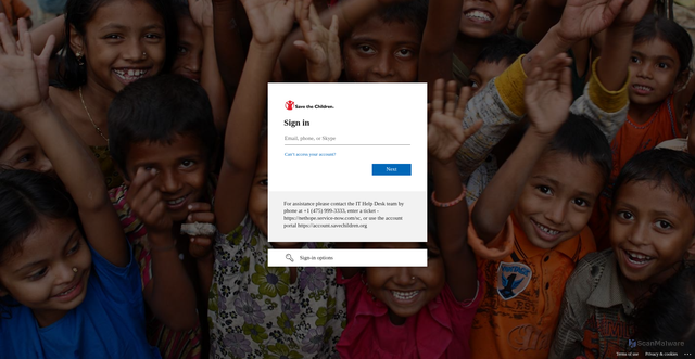 Security scan screenshot of https://savechildrenusa-my.sharepoint.com