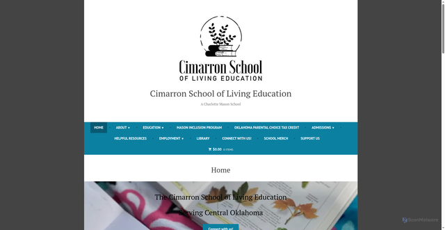 Security scan screenshot of http://www.cimarronlivingeducation.com/