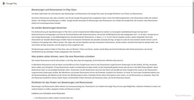 Security scan screenshot of https://play.google/comment-posting-policy/