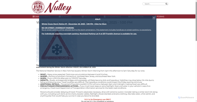 Security scan screenshot of https://www.nutleynj.org/news/post/22064/