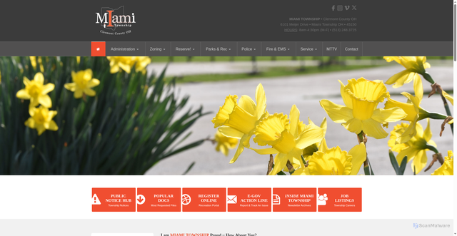 Security scan screenshot of https://www.miamitwpoh.gov/