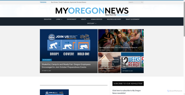 Security scan screenshot of https://myoregon.gov/