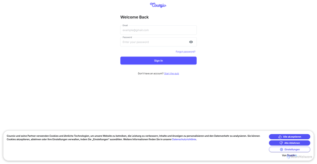 Security scan screenshot of https://app.coursiv.io