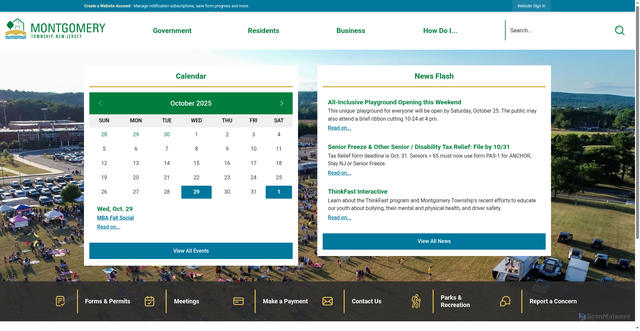 Security scan screenshot of https://www.montgomerynj.gov/