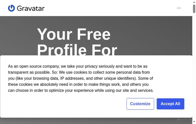 Security scan screenshot of https://www.gravatar.com/