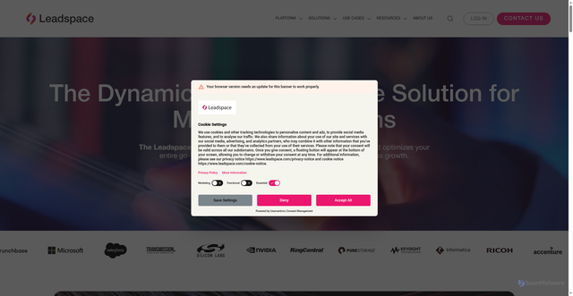 Security scan screenshot of https://leadspace.com