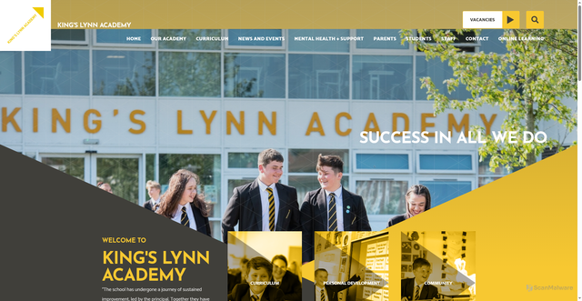 Security scan screenshot of http://www.kingslynnacademy.co.uk