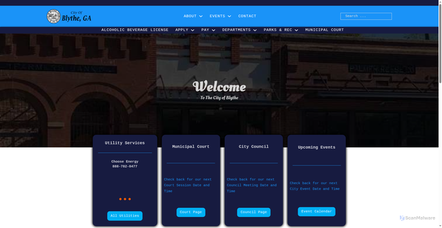 Security scan screenshot of https://cityofblythega.com/