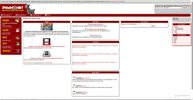Security scan screenshot of https://pkmn.net