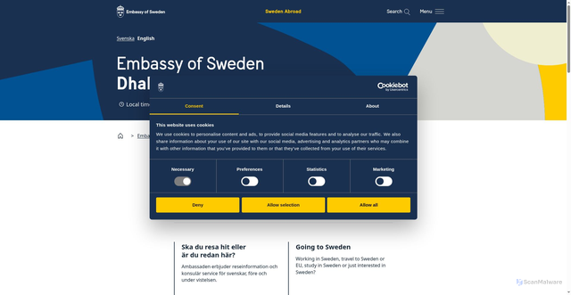 Security scan screenshot of https://www.swedenabroad.se/en/embassies/bangladesh-dhaka
