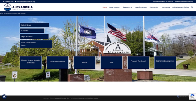 Security scan screenshot of https://alexandriaky.gov/