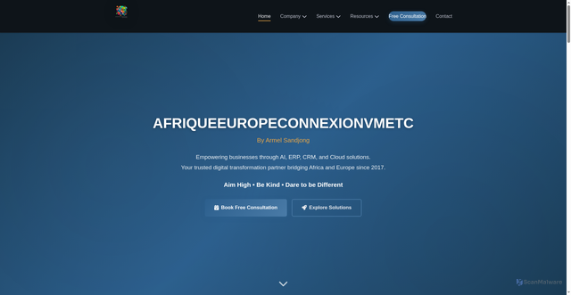 Security scan screenshot of http://afriqueeuropeconnexionvmetc.com/