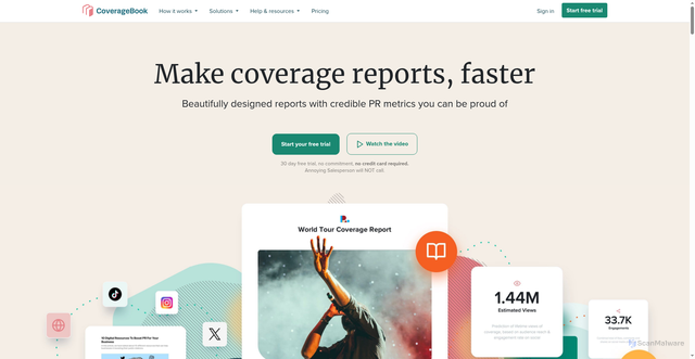 Security scan screenshot of https://coveragebook.com