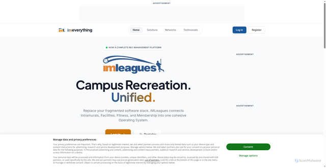 Security scan screenshot of https://imleagues.com