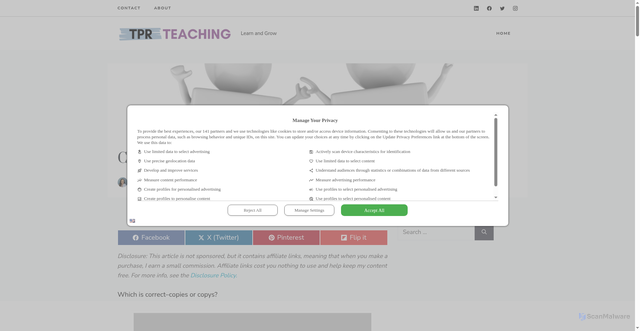 Security scan screenshot of https://www.tprteaching.com/copys-or-copies/