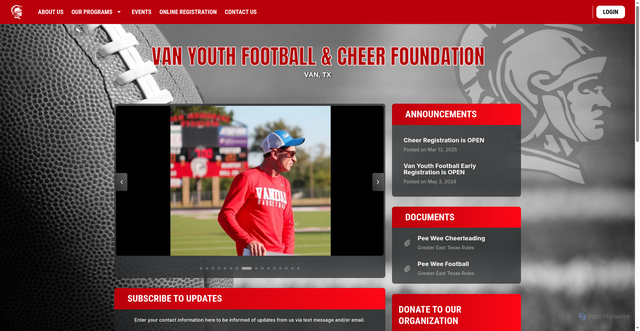 Security scan screenshot of https://www.vanyouthfootballfoundation.org/