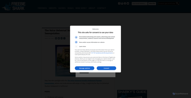 Security scan screenshot of https://www.freebieshark.com/?p=330766