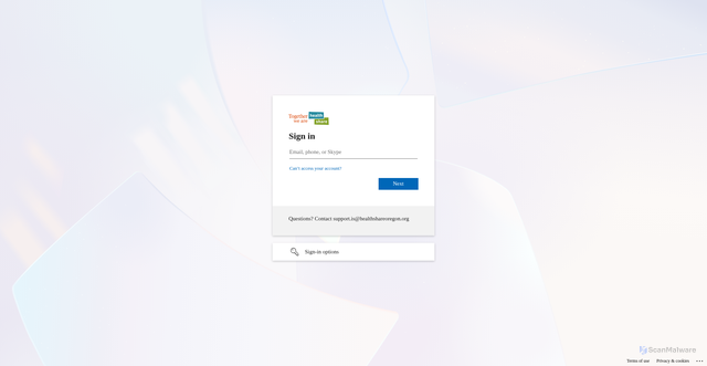 Security scan screenshot of https://healthshareoforegon.sharepoint.com