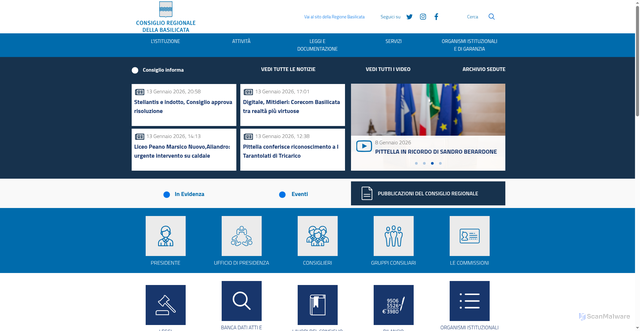 Security scan screenshot of https://www.consiglio.basilicata.it/