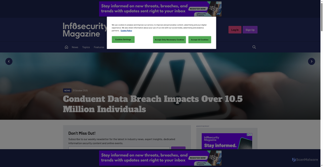 Security scan screenshot of https://www.infosecurity-magazine.com/