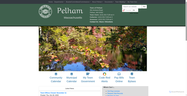 Security scan screenshot of https://pelhamma.gov/