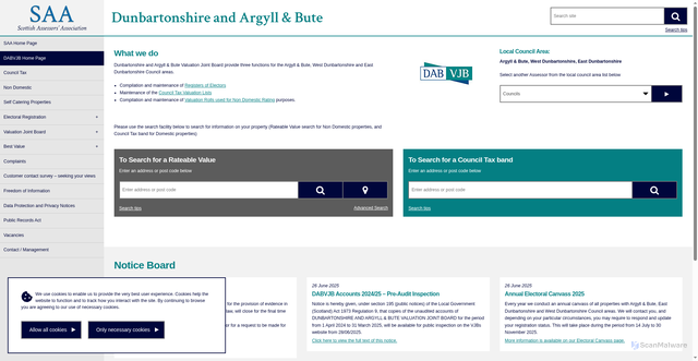 Security scan screenshot of https://www.saa.gov.uk/dab-vjb/